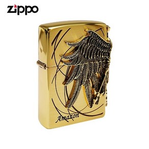 ZIPPO 라이터 엠블렘 AMAZON 1 GD 오일+심지+부싯돌 3종세트 포함