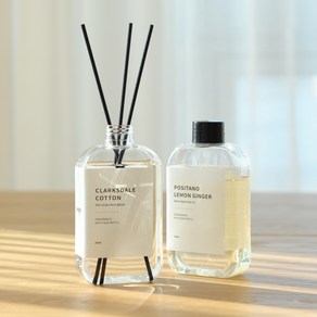 단순생활 프레그런스 디퓨저 200ml+200ml, 클라크스데일코튼200ml, 포지타노레몬진저200ml, 2개