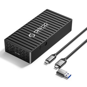 오리코 M.2 NVMe/SATA 2in1타입 USB3.2 Gen2 20Gbps/40Gbps 외장SSD 케이스, 블랙, 20Gbps+2 in 1 케이블, 1개