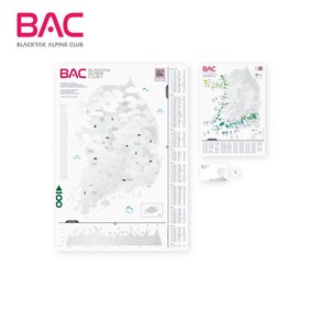 블랙야크 BAC블랙야크 명산100지도 등산 스크래치맵 4BYXXX0910, 1개