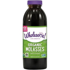 Wholesome 당밀 몰라세스 시럽 472ml Oganic Blackstap Molasses, 1개