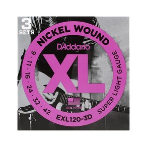 다다리오 EXL120 3Pack 니켈 일렉기타줄 009-042, 단품