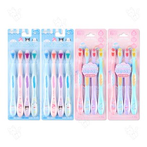 산리오 더블 논슬립 컬러 칫솔 4p+몰랑 어린이 칫솔 4p, 1세트, 16개입, 산리오 칫솔 2개+몰랑 칫솔 2개
