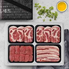 [인정에프앤비] 한돈 실속구이선물세트 1.6kg(오겹살1팩+목살2팩+뒷다리살 1팩)팩당400g, 1개, 상세 설명 참조