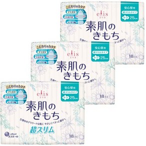 일본직발송 6. 에리스 엘리스 맨살의 기분 초슬림 날개 달림 (많은 낮용) 18매×3팩 [묶음 구매] B087MV9NZ, One Size, One Size_One Colo, 3개