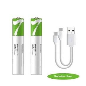 리모컨 마우스용 충전식 이온 배터리 전기 장난감 배터리 AAA 충전식 배터리 USB 1.5V 750mAh, 02 2PCS750mAhAAA