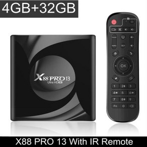 TV 셋톱박스 안드로이드셋탑박스 OTT셋톱박스 Woopke X88 PRO 13, 35.Au 플러그 - 4GB 32GB