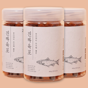 진짜육포 강아지 간식 져키 180g, 연어, 3개