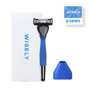 [와이즐리] 면도기 스타터 세트, 1세트, PRO (깔끔한 면도), 사파이어 블루, 스타터세트