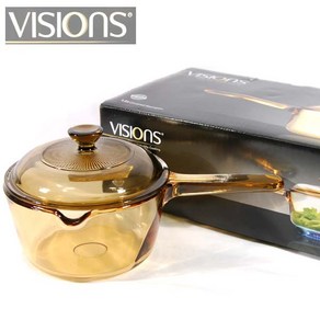 VISIONS 정품비젼 1.0L(편수) 손잡이냄비 내열유리냄비 국냄비 이유식냄비, 비젼 1.0편수, 1개