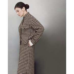 24FW [이태리 Cangioli社] 브라운 하운드투스패턴 울혼방 와이드 밴딩팬츠 DLPA4D905W2