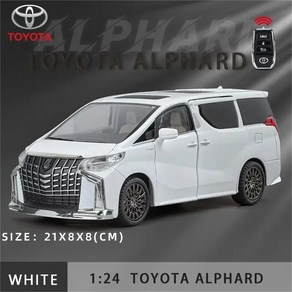 다이캐스트 1:24 Toyota Alphad 도요타 자동차 합금 장난감 차, 24 화이트