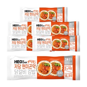 허닭FIT 저당 현미곤약 닭갈비 김밥, 6개, 220g