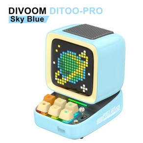 Divoom Ditoo Po 빈티지 픽셀 아트 블루투스 휴대용 스피커 알람 시계 DIY LED 디스플레이 보드 귀여운, 3.Ditoo-Po Blue - 스피커, 04 Ditoo Po Blue