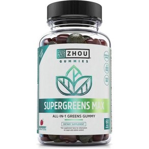 Zhou Supegeens Max Gummies Geens Antioxidant Blend Supefood Suppot Supplement Digestion and Hea, 1개, 60정