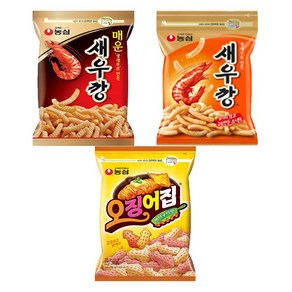 농심 대용량 지퍼백 스낵 모음, 매운새우깡 400g + 오징어집 260g  + 새우깡 400g, 1세트