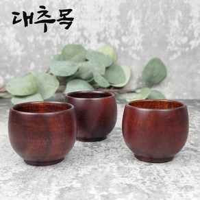 대추나무 옻칠 술잔 3p (원목 소주잔 목기 소주컵, 5x4.5cm3개입, 3개