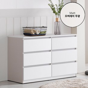 국내제작 직접배송 클래시 하이그로시 1200 3단 서랍장, 무광-화이트, 6단