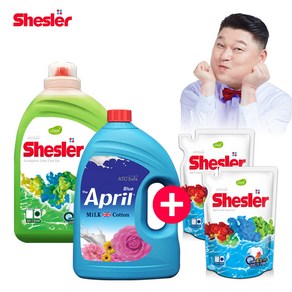 강호동의 쉬슬러 액상 세제 유칼립투스 3.05L 1개 + 유연제 에이프릴향 3.06L 1개 + 세제리필 500ml 2개