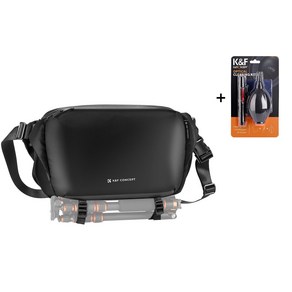 KnF Concept 블랙 카메라 슬링백 __ (클리닝세트포함) 12L Black Camea Sling Bag (KF13.177)+Cleaning Kit, 1개