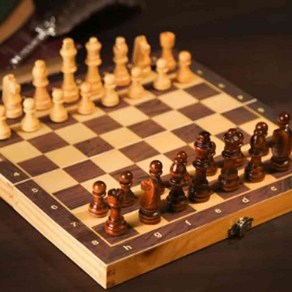 사려니몰 고급 원목 접이식 자석 체스 체스판 CHESS 보드 게임, 자석형 대형, 1개