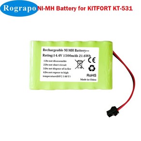 KITFORT KT-531 로봇 진공 청소기용 NI-MH 배터리 부품 액세서리 14.4V 2000mAh 신제품, 1개