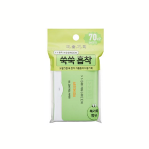 [1+1] 브링그린 쑥 한지 기름종이, 70개입, 2개
