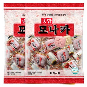 리리 종합 모나카 복단팥+밤찹쌀떡 믹스 380g모나카 전통 한과, 2개, 380g