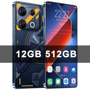 정품 포바 8 프로 스마트폰 5G 7.3 인치 HD 22G + 2TB 휴대폰 듀얼 SIM 휴대폰 50 + 108MP 7000mAh 안드로, 512GB, 01 Black 12GB 512GB