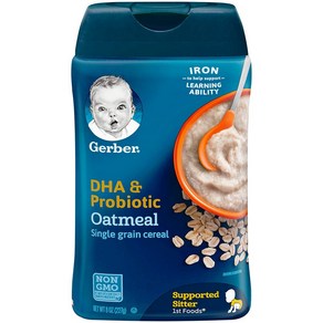 거버 아기 오트밀 프로바이오틱 DHA 시리얼 Gebe Baby Ceeal DHA Pobiotic Oatmeal 227g 6개입