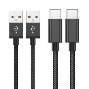 아이오네우스 usb c타입 고속충전 케이블 REc-CB-AT, 2개, 블랙, 1.5m