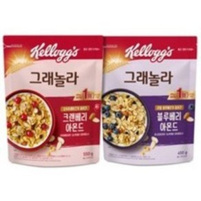 켈로그 크랜베리 아몬드 그래놀라 550g + 블루베리 아몬드 그래놀라 450g 세트, 1kg, 1세트