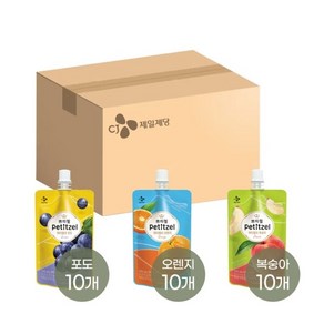 쁘띠첼 워터젤리 130ml x30개(포도 10개+오렌지 10개+복숭아 10개), 30개