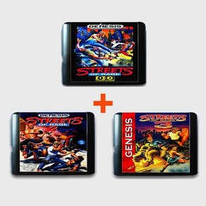 고전게임 Streets Of Rage 1 2 3 16 비트 세가 MD 게임 카트리지 제네시스용 메가 드라이브