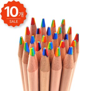 휴보그 화이트우드 레인보우 펜슬 무지개 색연필 10P, 10개, 7색