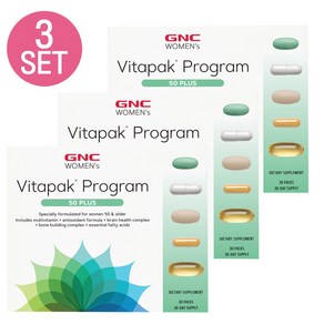 GNC 여성용 울트라 메가 50 플러스 비타팩 30팩 Womens Ulta Mega plus Vitapak (30pak) -3개 SET, 1세트, 90회분