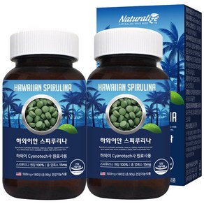 하와이산 스피루리나 원말 100% 하와이안 스피룰리나 spiulina, 90g, 2개, 180정