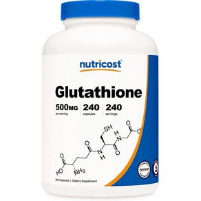 Nuticost 뉴트리코스트 글루타치온 L Glutathione 500mg 240캡슐, 1개, 1g