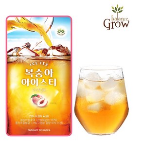 밸런스그로우 복숭아아이스티 복숭아에이드 복숭아주스 빨대 제공 편의점음료 아이스피치, 230ml, 10개