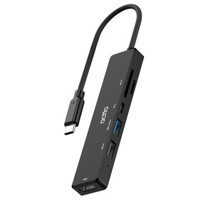 엑토 6in1 C타입 PD HDMI 카드리더기 멀티 허브 CRH-25, 블랙