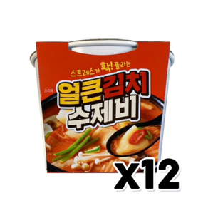 얼큰김치 수제비 스트레스가 확풀리는 즉석컵용기 196g x 12개