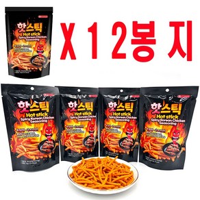 핫스틱 불닭향맛 매콤한맛 미니 스낵 25g, 12개