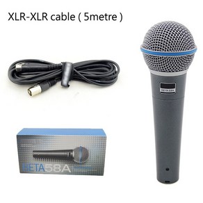 노래용 보컬 마이크 beta58A shuetype의 새 상자, 3) with XLR 5M cable