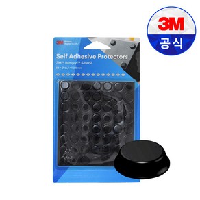 3M 범폰 SJ5012 검정 원형 블리스터팩 56개입 고무발 미끄럼 방지 패드, 1세트