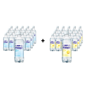 라인바싸 탄산수 플레인 500ml 20개 + 레몬 500ml 20개 (총40개)