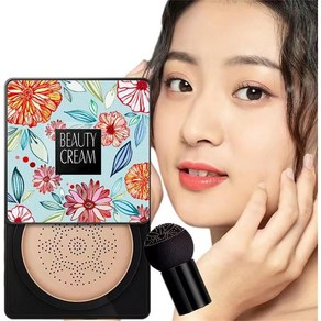 일본직발송 6. GECOMO 쿠션 파운데이션 VENZEN BEAUTY CREAM 윤기 피부 아름다움 피부 촉촉한 밝은 순간, One Size, 01#자연색, 1개