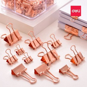 DELI 델리 로즈골드 3호 더블클립 집게 대 32mm15입, 단품, 상세 설명 참조