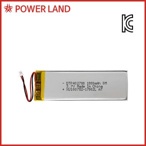 DTP 402780 3.7V 1000mAh 리튬폴리머/배터리/충전지, 1개, 1개입