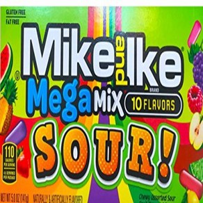 NEW Mike & Ike Mega Mix Sou Gluten Fee/ Fat Fee 새 제품 Mike & Ike 메가 믹스 신 프리/지방 프리 캔디 순 중량 5온스 (, 1개, 141g