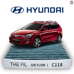 더필 97% PM0.3 활성탄 자동차 에어컨 필터 현대 탈취 HYUNDAI, 1개, i30 cw 134